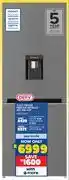 Russells Defy 323L Metallic Fridge/Freezer WD DAC627 offer