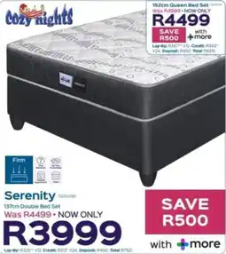 Sleepmasters Cozy Nights Serenity 137cm Double Bed Set offer