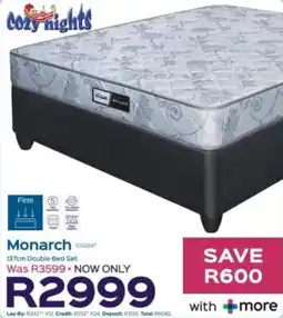 Sleepmasters Cozy Nights Monarch 137cm Double Bed Set offer