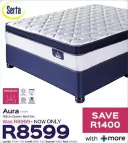 Sleepmasters Serta Aura 152cm Queen Bed Set offer
