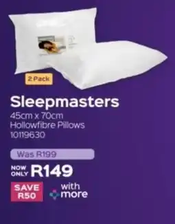 Sleepmasters Sleepmasters Hollowfibre Pillows offer