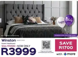 Sleepmasters Winston Queen Headboard offer