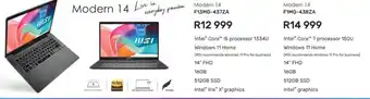 Computer Mania Msi Modern 14 Intel Core i5 processor 1334U Laptop offer