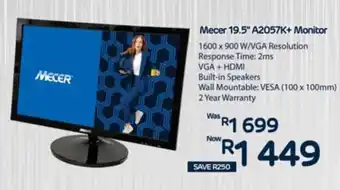 Computer Mania Mecer 19.5" A2057K+ Monitor offer