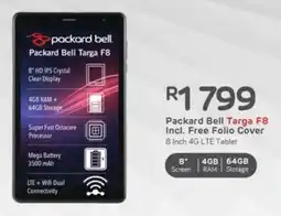 Computer Mania Packard Bell Targa F8 Incl. Free Folio Cover 8 Inch 4G LTE Tablet offer