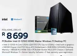 Computer Mania PCBuilder Intel i3-12100 Home Master Windows 11 Desktop PC offer