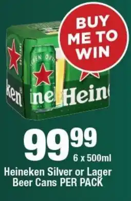OK Liquor Heineken Silver or Lager Beer Cans offer