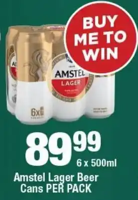 OK Liquor Amstel Lager Beer Cans offer