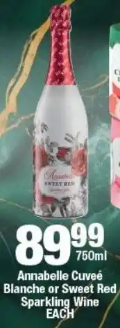 OK Liquor Annabelle Cuveé Blanche or Sweet Red Sparkling Wine offer