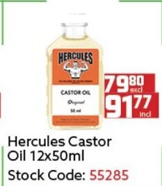 Africa Cash and Carry Hercules Castor Oil 12x50ml offer