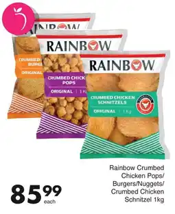 Save Rainbow Crumbed Chicken Pops/ Burgers/ Nuggets/ Crumbed Chicken Schnitzel offer