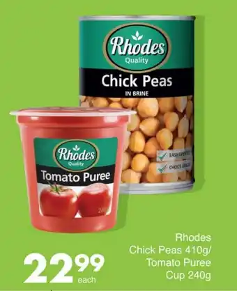 Save Rhodes Chick Peas/ Tomato Puree Cup offer