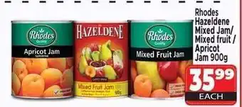 Supa Store Rhodes Hazeldene Mixed Jam/Mixed fruit/Apricot Jam 900g offer