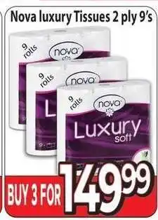 Supa Store Nova luxury Tissues 2 ply 9's offer