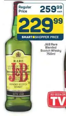 Pick n Pay J & B RARE BLENDED SCOTCH WHISKY 750ML offer