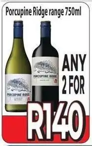 Supa Store Porcupine Ridge range 750ml offer