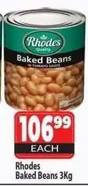 Supa Store Rhodes Baked Beans 3Kg offer