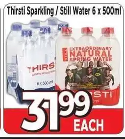 Supa Store Thirsti Sparkling / Still Water 6 x 500ml offer