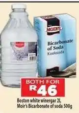 Supa Store Boston white winegar 2L & Moir's Bicarbonate of soda 500g offer