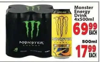 Supa Store Monster Energy Drink 4x500ml offer