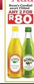 Supa Store Rose's Cordial assrt 750ml offer