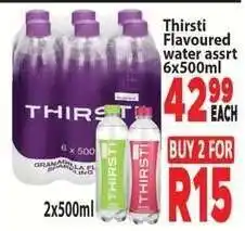 Supa Store Thirsti Flavoured water assrt 6x500ml offer