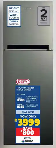 Russells 157lt top freezer fridge dad239 offer
