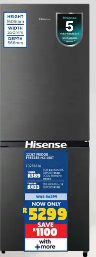 Russells 223lt fridge freezer h310bit offer