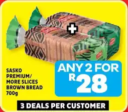 Usave Sasko premium/ more slices brown bread offer