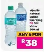 Game aQuellé Natural Spring Sparkling OR Still Water 500 ml offer