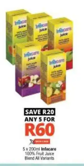 Checkers Infacare 100% Fruit Juice offer