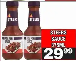 Advance Cash n Carry STEERS SAUCE 375ML offer
