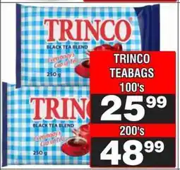 Advance Cash n Carry TRINCO TEABAGS 100's offer