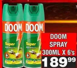 Advance Cash n Carry DOOM SPRAY 300ML X 6's offer