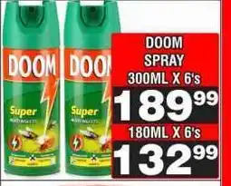 Advance Cash n Carry DOOM SPRAY 180ML X 6's offer