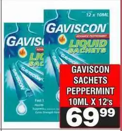 Advance Cash n Carry GAVISCON SACHETS PEPPERMINT 10ML X 12's offer