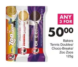 Save Bakers Tennis Doubles/ Choco-Breaks/ Zoo Zoos offer