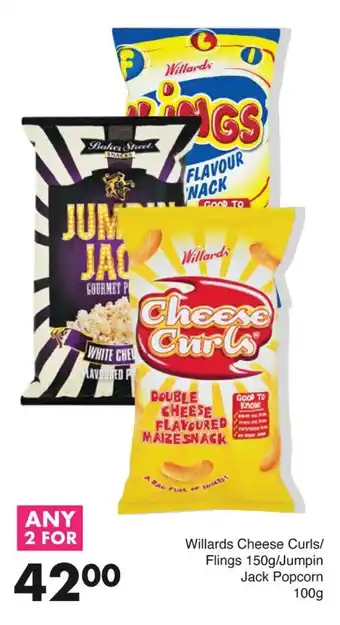Save Willards Cheese Curls/ Flings/ Jumpin Jack Popcorn offer