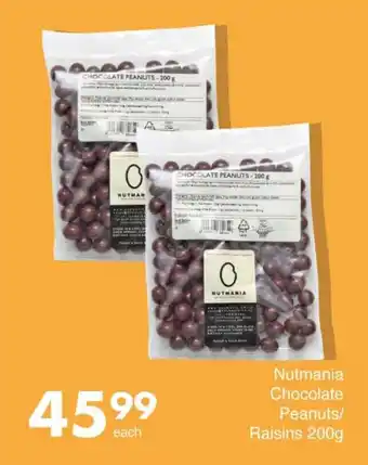 Save Nutmania Chocolate Peanuts/ Raisins offer