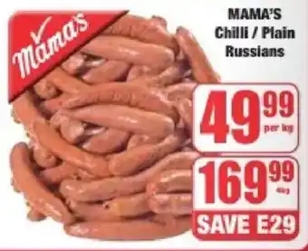 Boxer Mama's Chilli/ Plain Russians offer