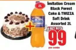 Boxer Imitation Cream Black Forest Cake & Twizza Soft Drink Assorted offer