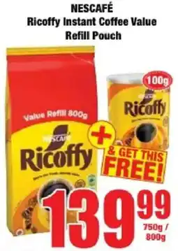 Boxer Nescafé Ricoffy Instant Coffee Value Refill Pouch offer