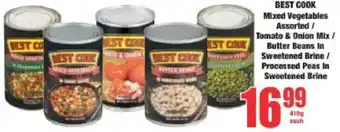 Boxer Best Cook Mixed Vegetables Assorted/ Tomato & Onion Mix/ Butter Beans In Sweetened Brine/ Processed Peas In Sweetened Brine offer