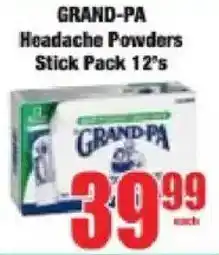 Boxer Grand-pa Headache Powders offer