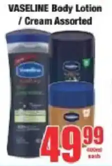 Boxer Vaseline Body Lotion/ Cream Assorted offer