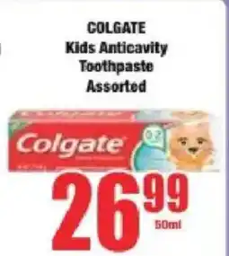 Boxer Colgate Kids Anticavity Toothpaste Assorted offer