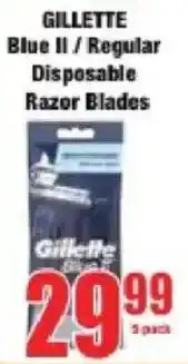 Boxer Gillette Blue II/ Regular Disposable Razor Blades offer