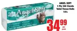 Boxer Angel Soft 1 Ply 300 Sheets Toilet Tissue Rolls offer