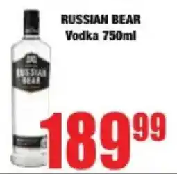 Boxer Russian Bear Vodka offer
