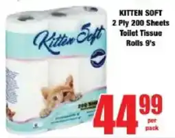 Boxer Kitten soft 2 ply 200 sheets toilet tissue rolls offer